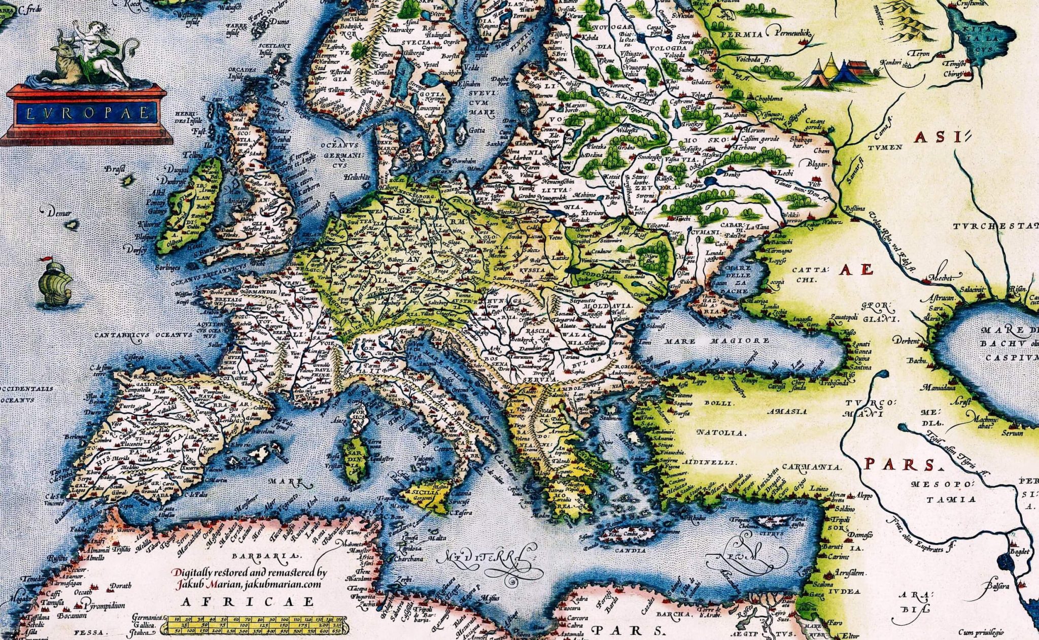 ortelius evrop map